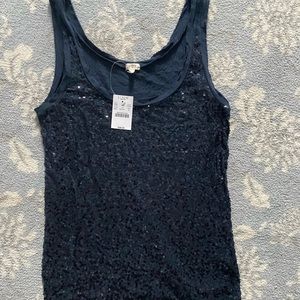 J. crew sequin tank- navy